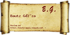 Bautz Géza névjegykártya